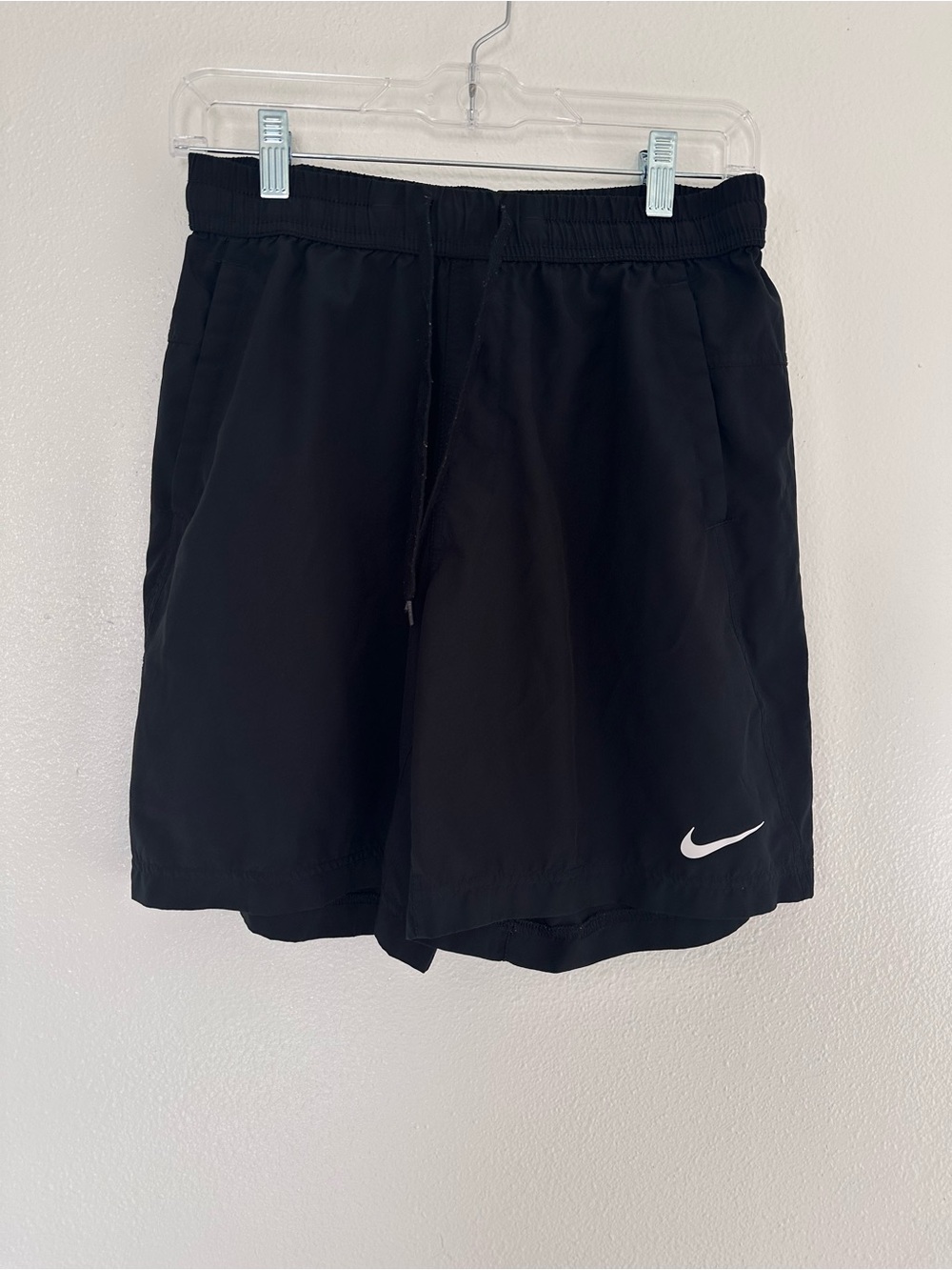 Nike Black Men's Athletic Shorts with White Swoosh